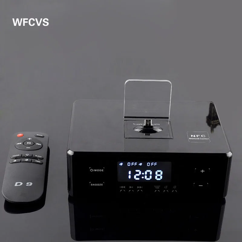 WFCVS Best Cool font b Amplifier b font Docking BT Speaker With FM Clock Function Portable