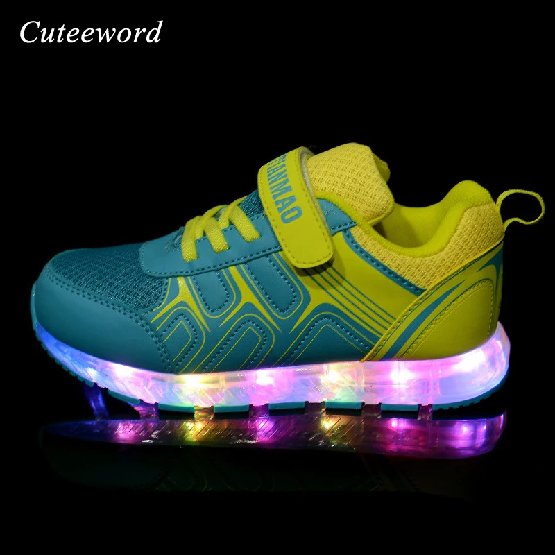 Toddler shoes with lights for kids lights shoes spring summer USB recharge LED casual colorful