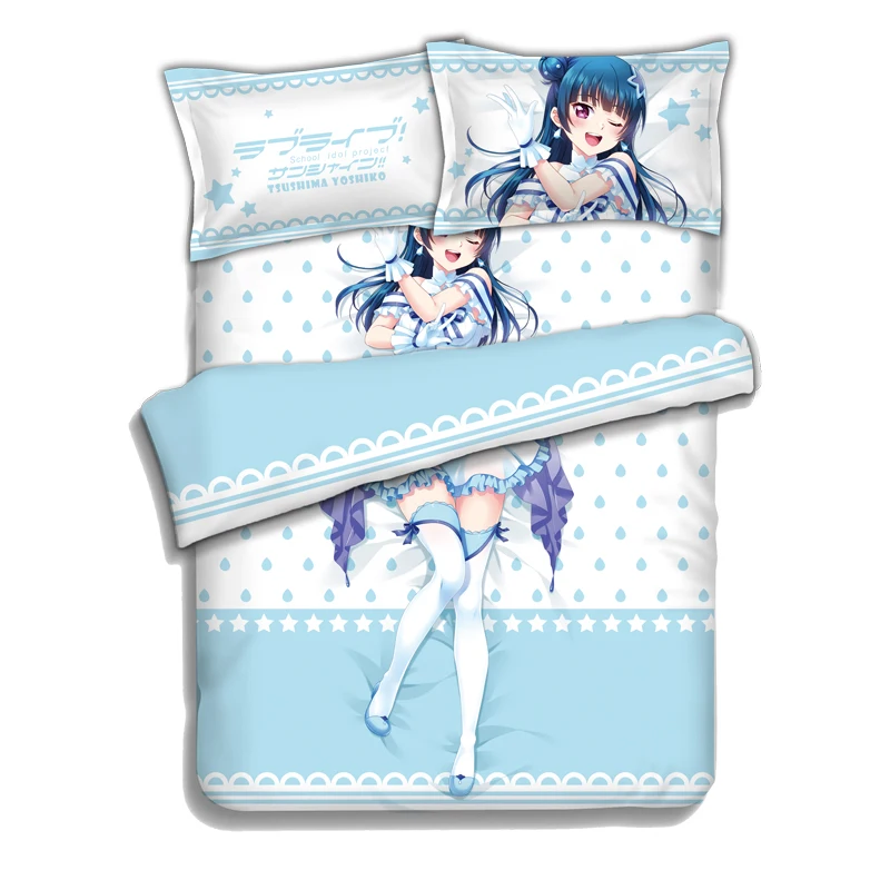 

Japanese Anime LoveLive!Sunshine!! Tsushima Yoshikob Bedding Sheet Bedding Sets Bedcover Pillow Case 4PCS
