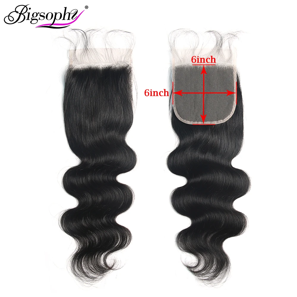 

Malaysian Hair 6x6 Lace Closure Body Wave Swiss Lace Closure 100% Human Remy Hair Closure With Baby Hair Natural Color Bigsophy