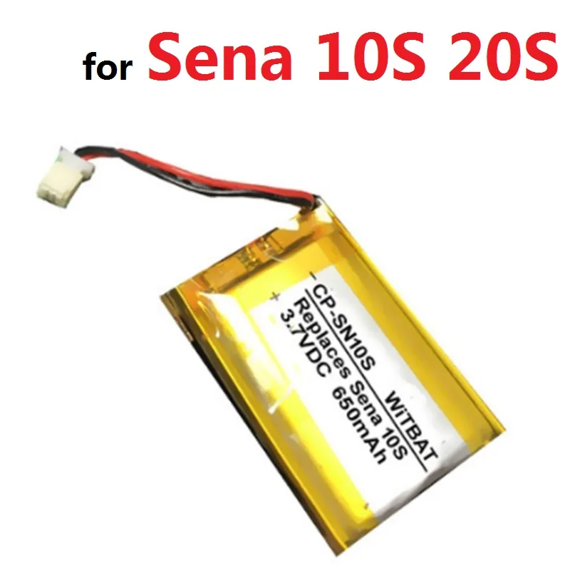 

Battery for Sena 10S 20S Headest Li-po Polymer Rechargeable Accumulator Pack Replacement 3.7V 650mAh With Connector +Track Code