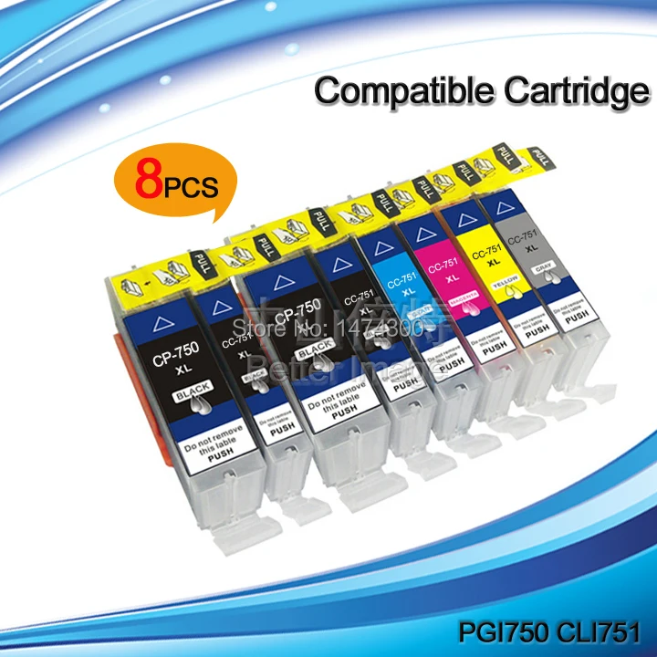 XIMO 16 упаковок PGI 750BK CLI 751BK C M Y GY Совместимый картридж для PIXMA MG6370 MG7170 и т. Д.|ink
