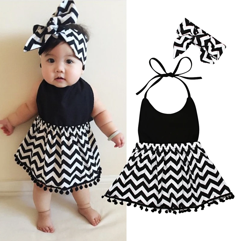 

Girl Dress Vintage Ripple Print Backless Dress 2018 Summer Princess Wedding Party Dresses Children Clothes Size 70-100