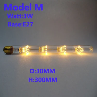 Model M Винтаж СВЕТОДИОДНАЯ Лампа 220 V-240 V Крытый e27 декоративный светильник лампа светодионая лампа для дома Кафе Ресторан украшения 3 Вт ST64 Светильник лампы - Цвет: Model M