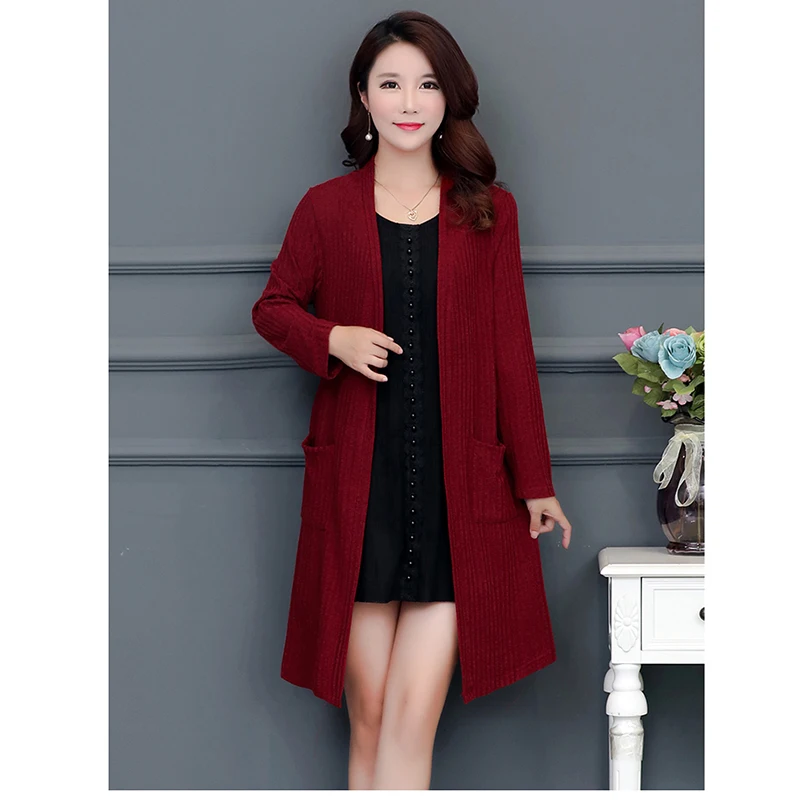 

Loose large size jacket female spring autumn shawl in the long section of thin cardigan Korean long-sleeved outside sweater A235