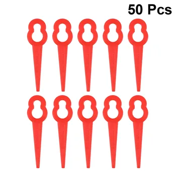 

50pcs Plastic Grass Trimmer Blades Mower Replacement Trim Fast Switchblades (Red)