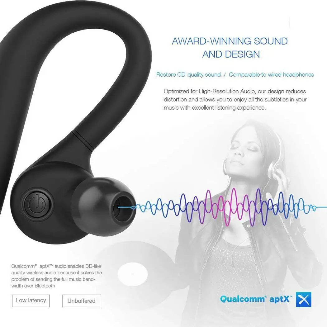 Ear Hook Bluetooth Wireless Call Music 933dB 1.5Hours Earphone Earphone About 6Hours Waterproof Headset IPX5