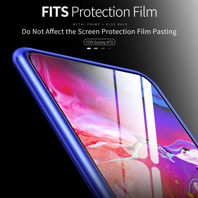 Роскошный металлический бампер для samsung Galaxy A60 чехол с алюминиевой рамкой прозрачная стеклянная задняя крышка для samsung A70 A50 чехол прозрачный жесткий