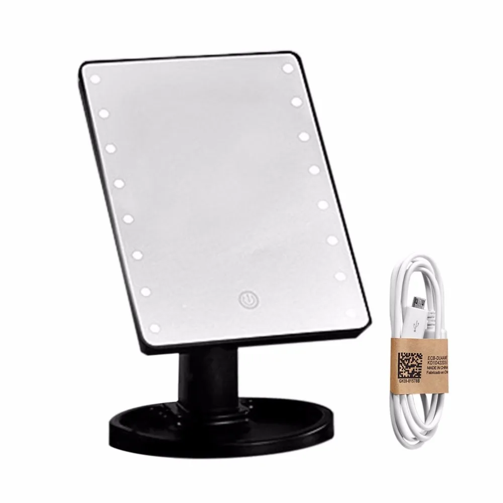 

16LED Screen Makeup Mirror Professional Vanity Mirror & Led Lights Beauty Adjustable Countertop 360 Rotating Rechargeable