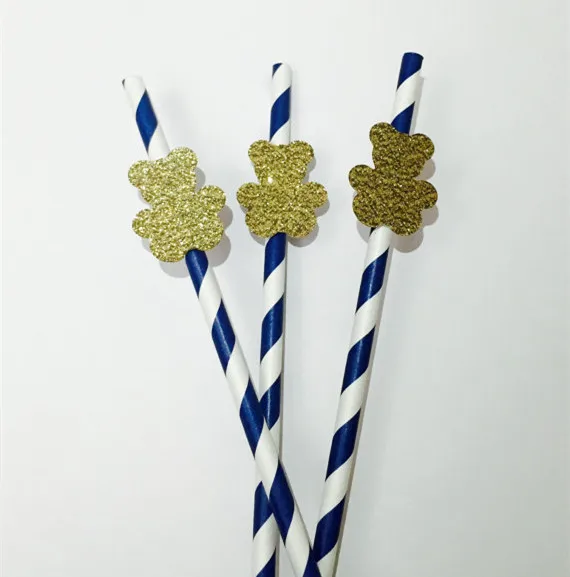 

25 pcs/lot Lovely Bear Decoration With Paper Straws Party Wedding Necessary Supplies