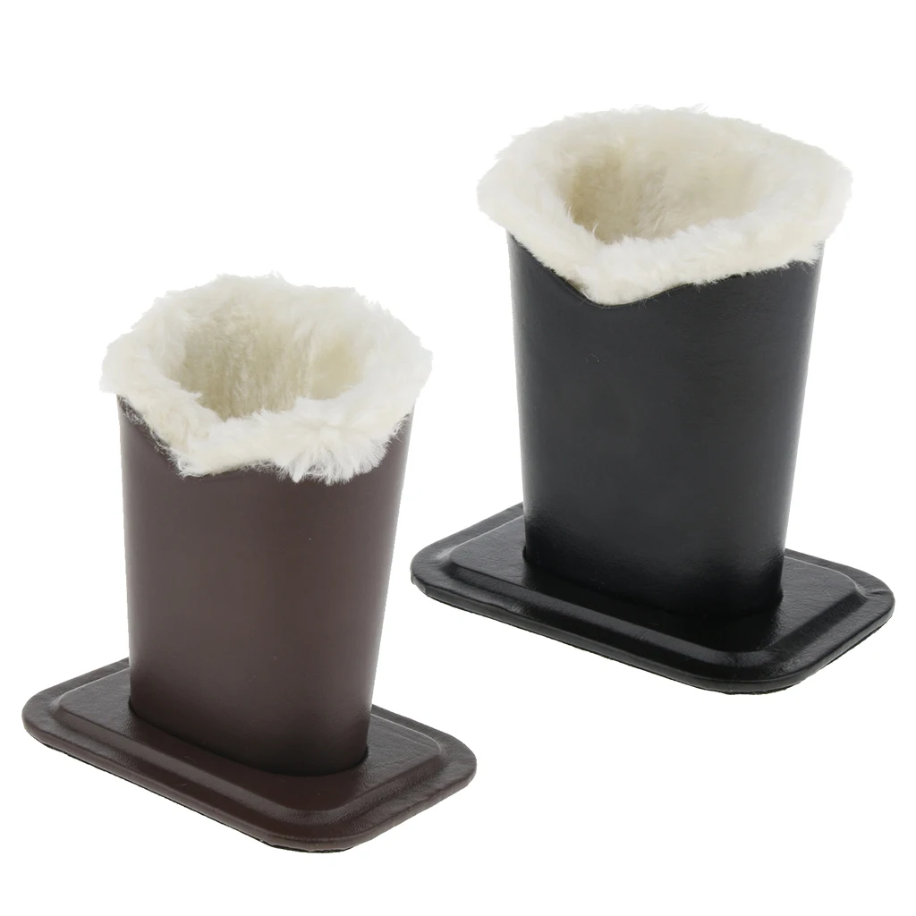 Pack of 2 Plush Lining PU Leather Eyeglasses Holder Stand Glasses Case Upright - Pen Holder Desk Organizer - Home Desk Decor