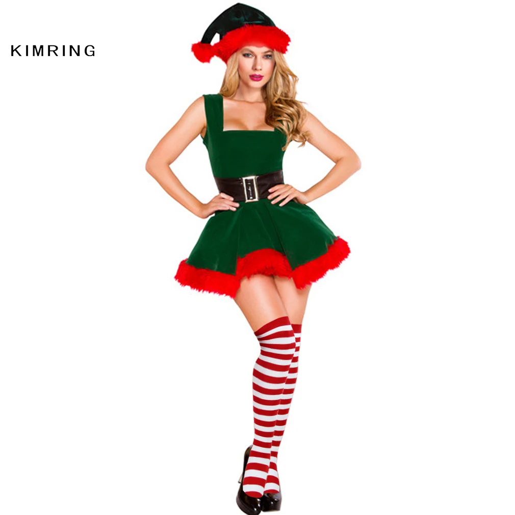 Kimring Women Santa Claus Christmas Dress Sexy Christmas Costumes Adult 