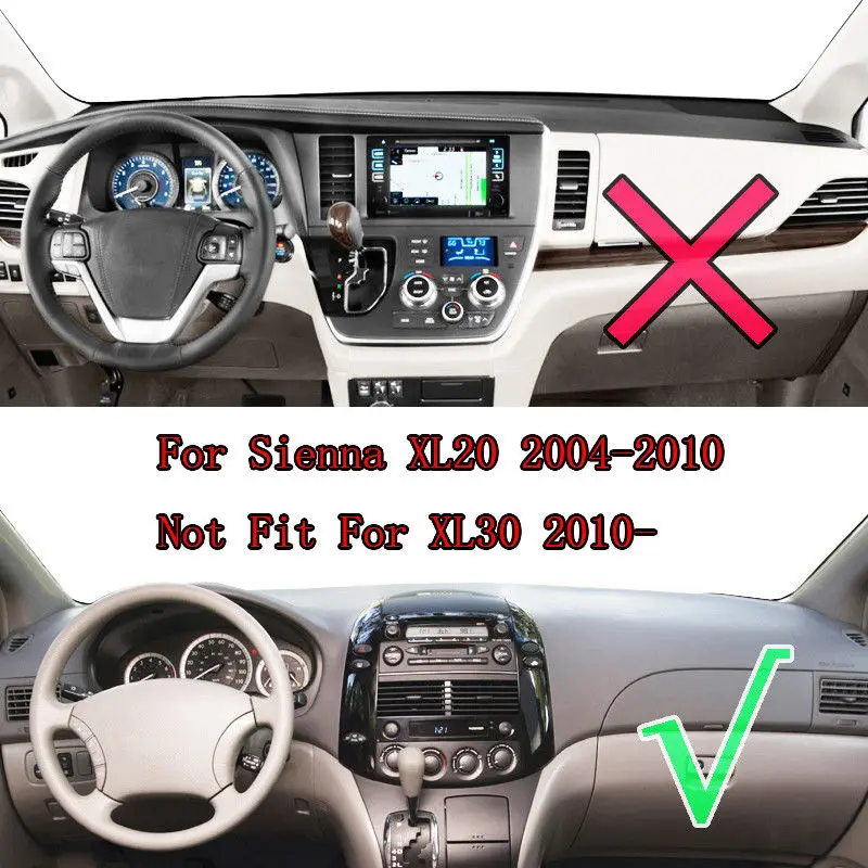 Приборной панели автомобиля крышка панель dashmat козырек от солнца инструмент ковер автомобильные аксессуары для Toyota Sienna XL20 2004 2005 2006 2007 2008-2010