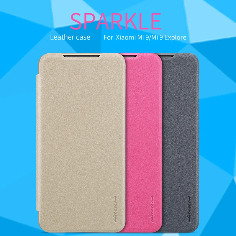 

For Xiaomi mi9 mi 8 Case cover NILLKIN Sparkle super thin flip cover luxury leather case for Xiaomi mi6 mi 9 mi9 se mi8 se phone