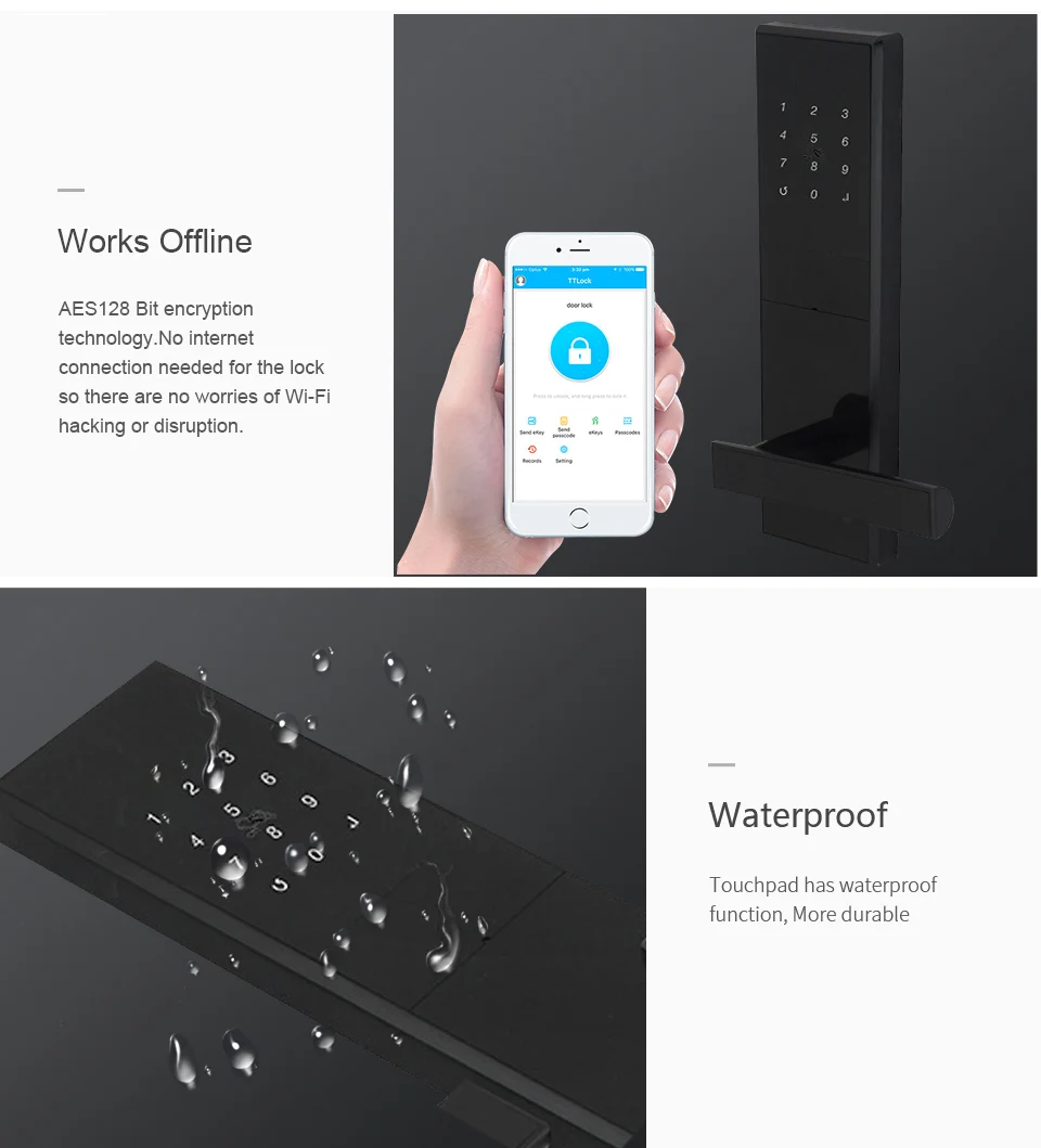 Wifi TTLock приложение электронный дверной замок Bluetooth телефон управление США цилиндр сенсорная клавиатура пароль смарт-карта цифровые замки YOHEEN