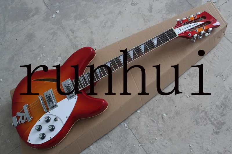 free shipping Custom 12 Strings Rick 325 Cherry red Electric Guitar with R Vibrato Musical instruments Best Selling-145-1 | Спорт и