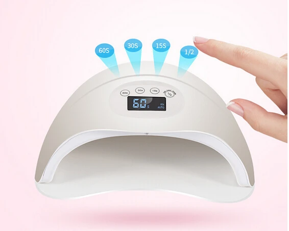 SUN5 Plus 48W Dual UV LED Nail Lamp Nail Dryer Gel Polish Curing Light with Bottom 30s/60s Timer LCD display