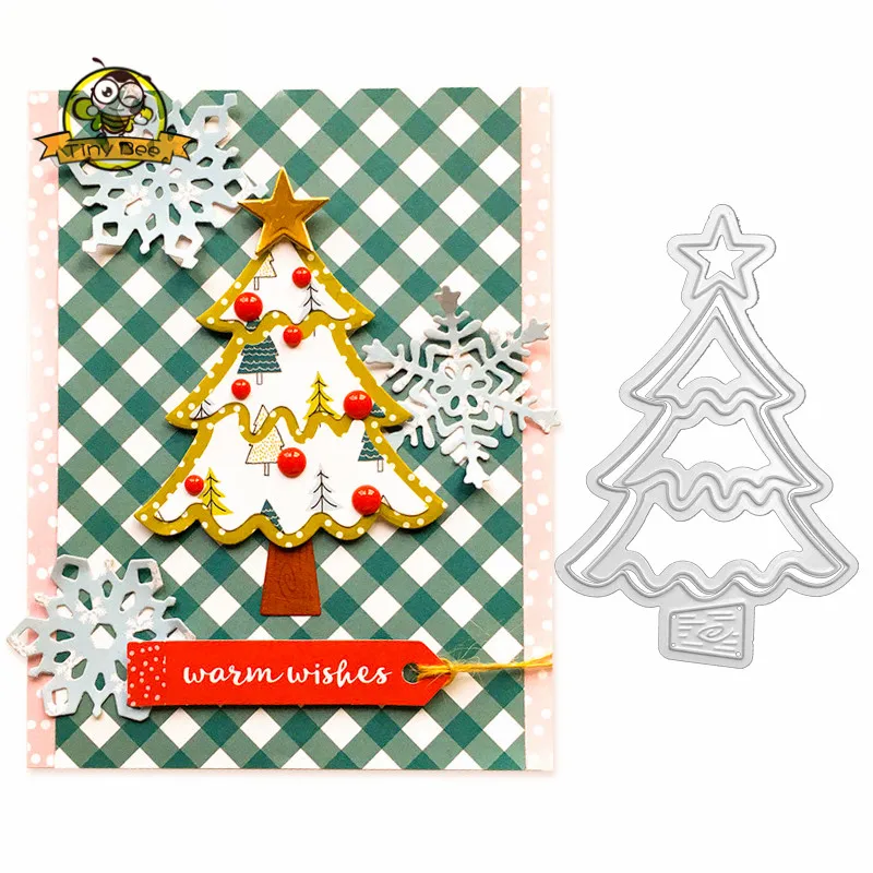 

metal cutting dies cut die mold Merry Christmas Tree Die decoration Scrapbook paper craft knife mould blade punch stencils dies