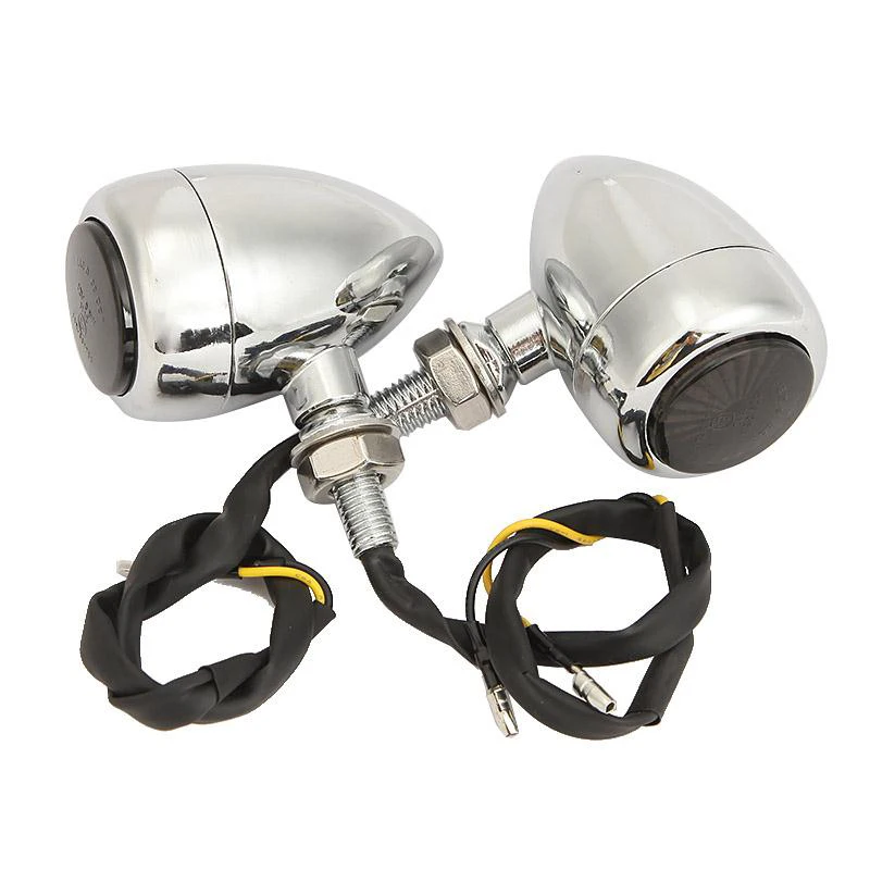 2X LED хромированный указатель поворота для Honda VT Shadow Ace Classic 700 750 1100 VTX1300/Yamaha V Star XVS 650