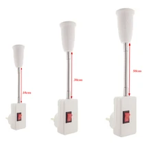 Горячие E27 расширение Светодиодный лампочки основание светильника винт розетка стандарта евроcоюза переходник патрон преобразователь 10 см 30 см 50 см