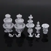 GY07087 9 шт. скульптура фонтан модель железнодорожной железной дороги Хо 1:87 масштабе Архитектура Модель Строительный мининабор, украшения сад...
