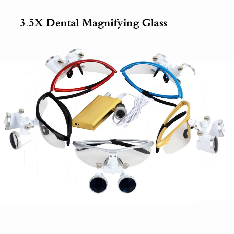 

2018 New Arrival 3.5X420mm 5 Colors Portable Dentist Surgical Medical Binocular Dental with Head LED Light