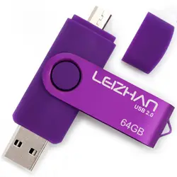 LEIZHAN флэш-накопитель OTG накопитель 64 ГБ 32 ГБ 16 ГБ 8 ГБ 4 ГБ флешки смартфон памяти USB флешки USB 2,0 ключ флэш-накопитель