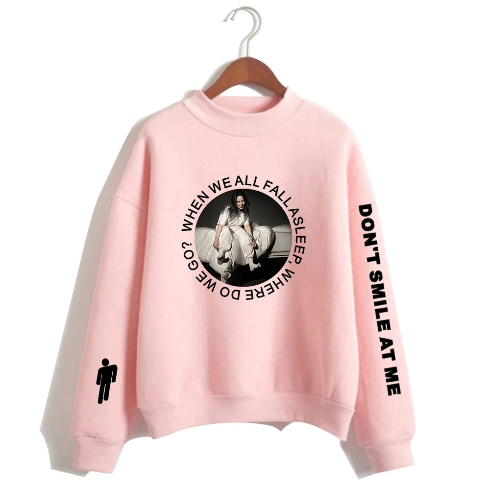 

Fashion HIP HOP style Billie Eilish Sweatshirt Harajuku Korean Fashion Clothing Pink Long Sleeve Hip Hop popular Free Shipping