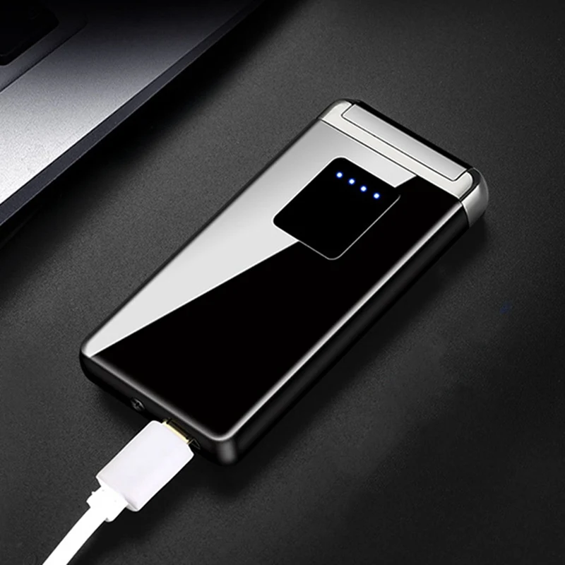 Зарядка через USB двойная для Плазменно-дуговой прикуривателя Сенсорная Электронная зажигалка ветрозащитный негорящий Электрический прикуриватель