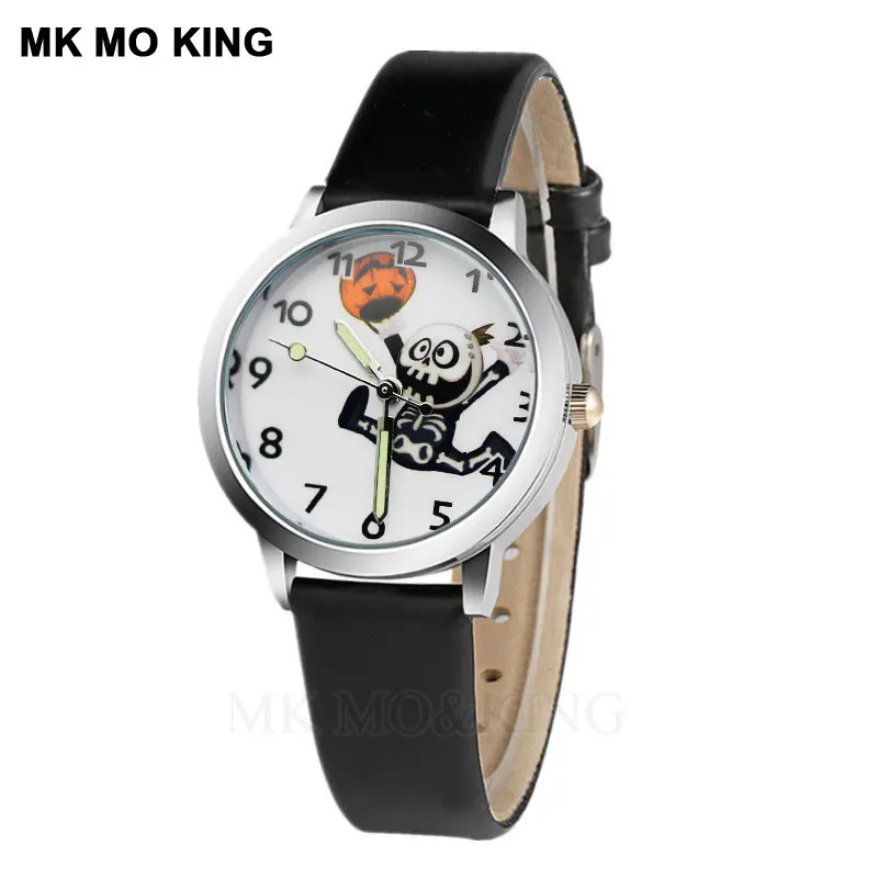 

Minimalistic Design Halloween Pumpkin Cartoon Kids Watch Time Luminous Pointer Boy Sports Quartz Clock Girl Party Gift relojes