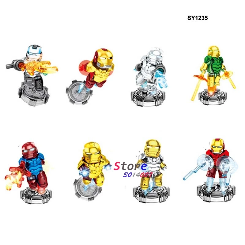 10Set-SY1235 10 компл. Marvel Comics Series 8 Мстители Железный человек военная машина MK50 MK85 блоки игрушки Модель Кирпичи дети - Цвет: 10Set-SY1235