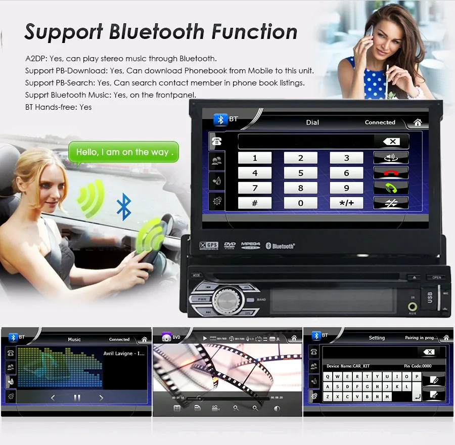 Clearance car 1 din autoradio Audio RDS Car DVD Player Navigation PC Sub GPS Stereo SD MP3  Movie 1din Auto Radio MP5 Universal 2