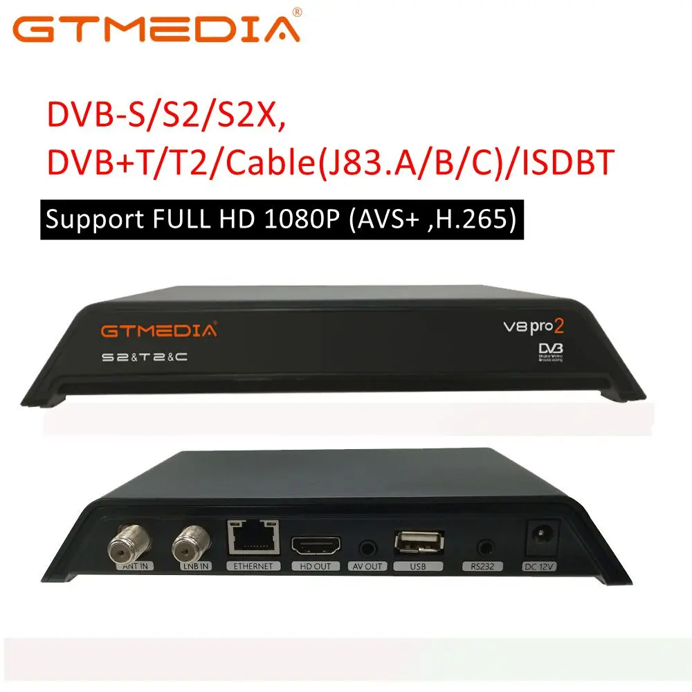 Новейший GTmedia V8 Pro 2 DVB-T2 цифровой приемник поддерживает H.265/HEVC DVB-T/кабель Dvb T2 DVB S/S2/SX встроенный WiFi 1080P рецептор