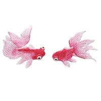 Buy AHYONNIEX Brand Black Golden Red Fish Embroidered Patches Sewing Stickers for Clothing Online - Image 3