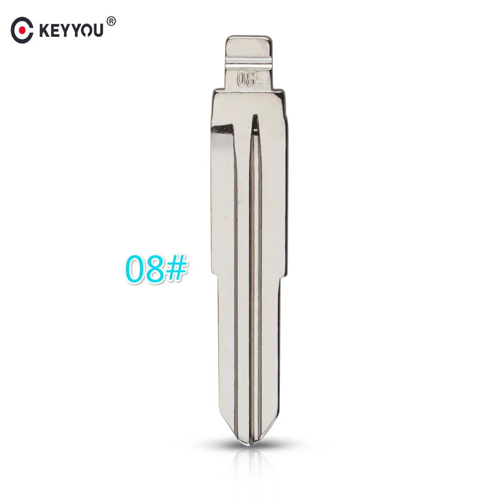 

KEYYOU 10pcs/lot #08 Car Blank Key Uncut Blade For Daihatsu FIAT PALIO For Jinbei Haise For KIA Carnival For Daewoo GEELY