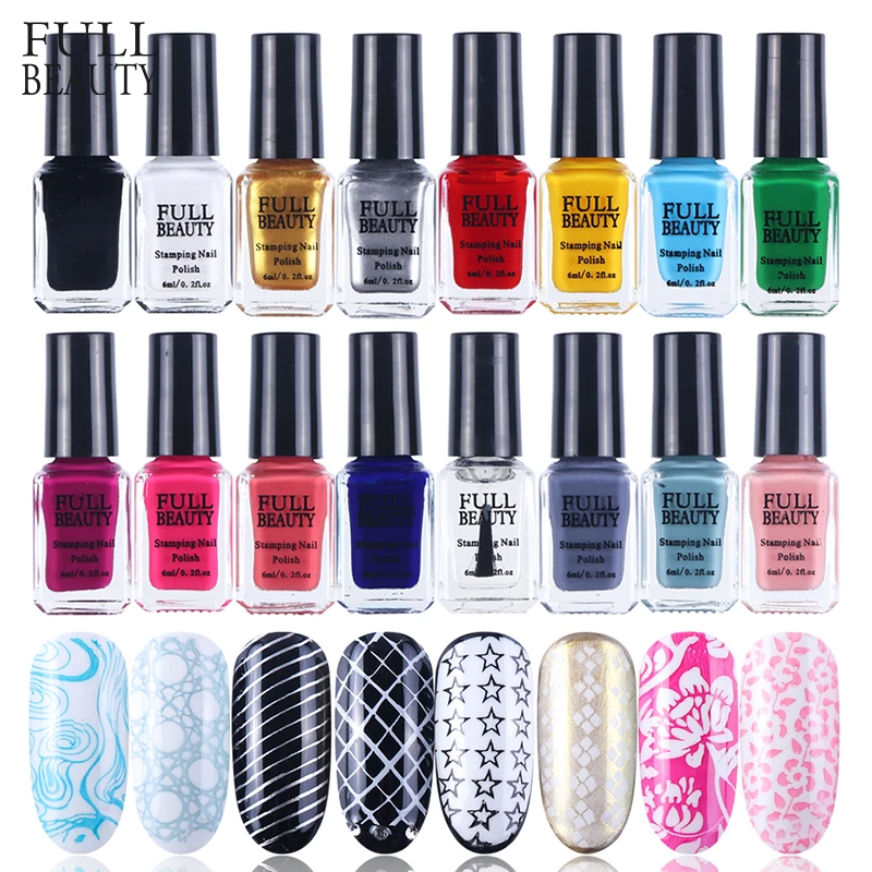 

6ml Nail Stamping Polish Pure Color White Black Lacquer Varnish for Stamping DIY Image Painting Soak Off Gel Nail Polish CH961