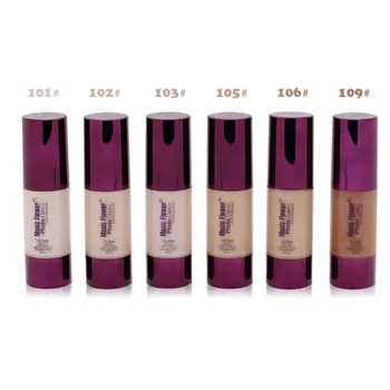 

Brand Women Pro 6 Colors Nude Makeup Face Foundation Liquid Cover Concealer Moisturizing Facial Base Cream Form Music Flowers