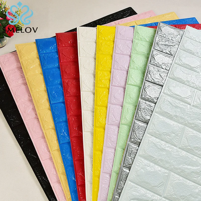 

77x70cm DIY 3D Brick Self Adhesive PE Foam Wall Stickers home decor bathroom kids living room bedroom Sticker Wallpaper white