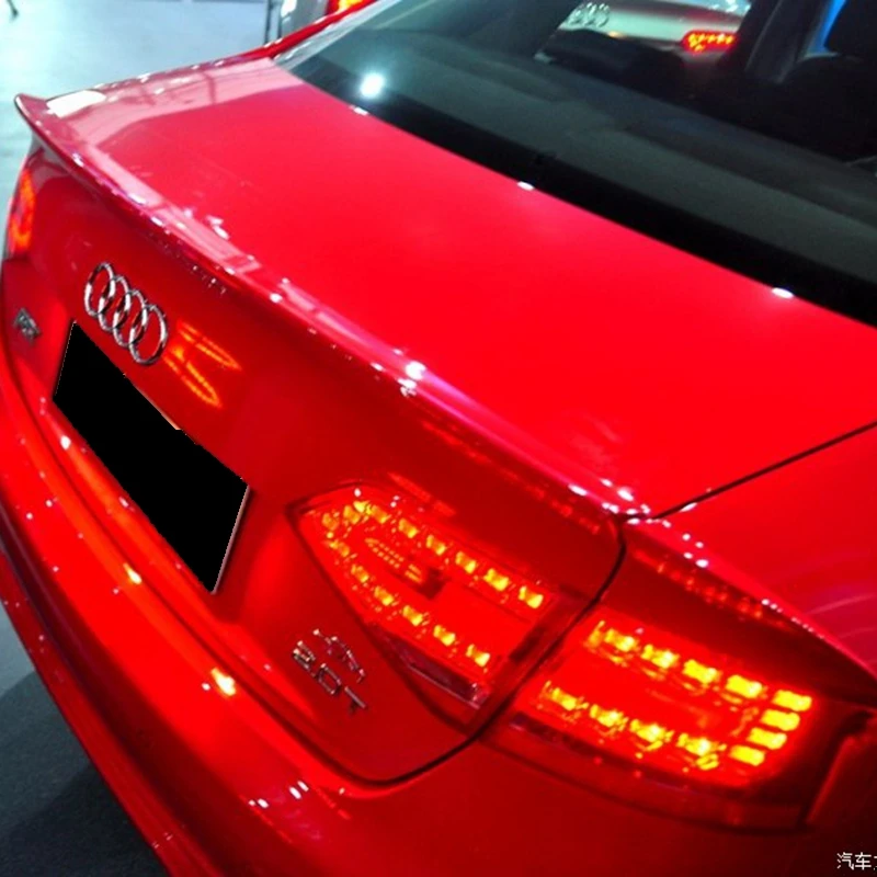 Для Audi A4 B8 2009 2010 2011 2012 задний багажник спойлер 3 шт./компл. PU Материал грунтовка Цвет автомобильное украшение в виде хвостового крыла для A4 B8