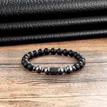 LIVVY винтажный Лава натуральный модный очаровательный натуральный камень индивидуальный шарм мужской браслет Жемчужный Камень CZ ювелирный браслет