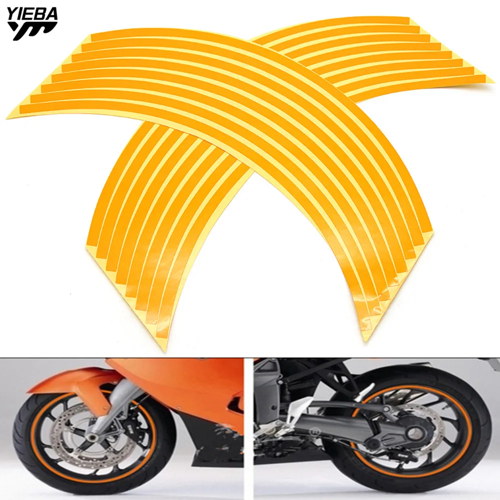 

16Strips Bike Motorcycle Car Wheel Sticker Tape 17 18inch for Kawasaki ZX6R ZX7R ZX10R ZX9R NINJA300 KTM DUKE 390 250 450XC XC-W