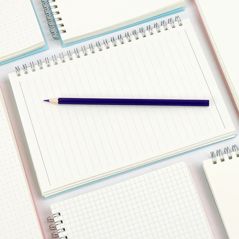 Korean A5 Coil Notebook Colored Craft Cover Spiral Composition Notepad Dot Grid Blank Line for Accounts Recording Daily Memos Korean A5 Coil Notebook Colored Craft Cover Spiral Composition Notepad Dot Grid Blank Line for Accounts Recording Daily Memos