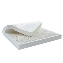 10CM Thickness Midium Soft Seven Zone Ventilated Mold 100% Natural Latex Mattress Topper With White Inner Cover Bed Mattress wholesale negative ion 100% natural latex foam mattress