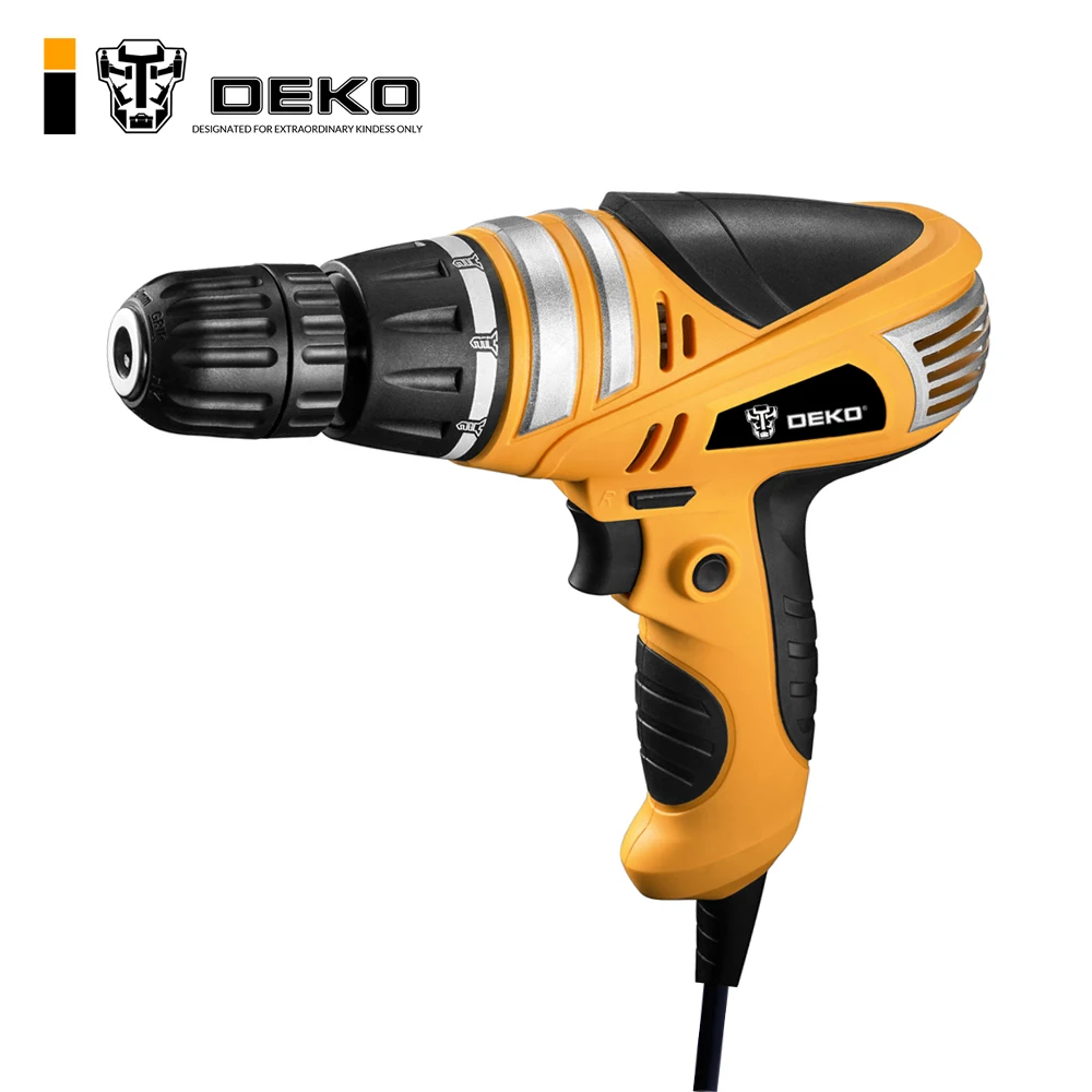 DEKO 220V 600W 3/8-Inch with Keyless All-Metal Chuck Electric Drill Screwdriver Household Tools Torque Adjustment drill