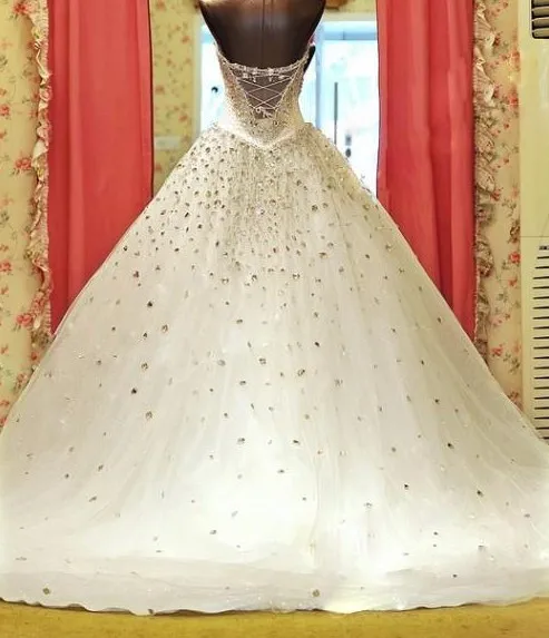 vestido de noiva casamento, новое модное милое роскошное свадебное платье, стразы, Свадебное бальное платье на заказ