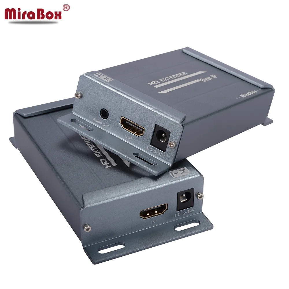 Negro ARX891 RX Mirabox HDMI Extender Con Extractor De Audio Via Rj45 Cat5 Cat5e Cat6 Cable Ethernet TCP IP Hasta 393ft Soporta Full HD 1080P 