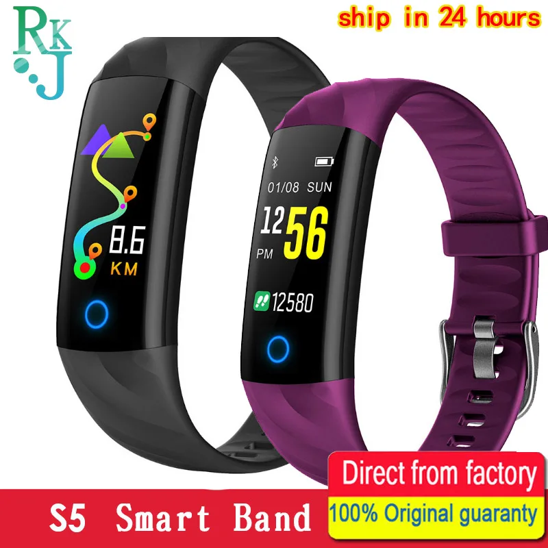 

S5 Heart Rate Fitness Bracelet IP68 Waterproof Blood pressure oxygen Monitor Color Screen Activity Tracker Smart Band