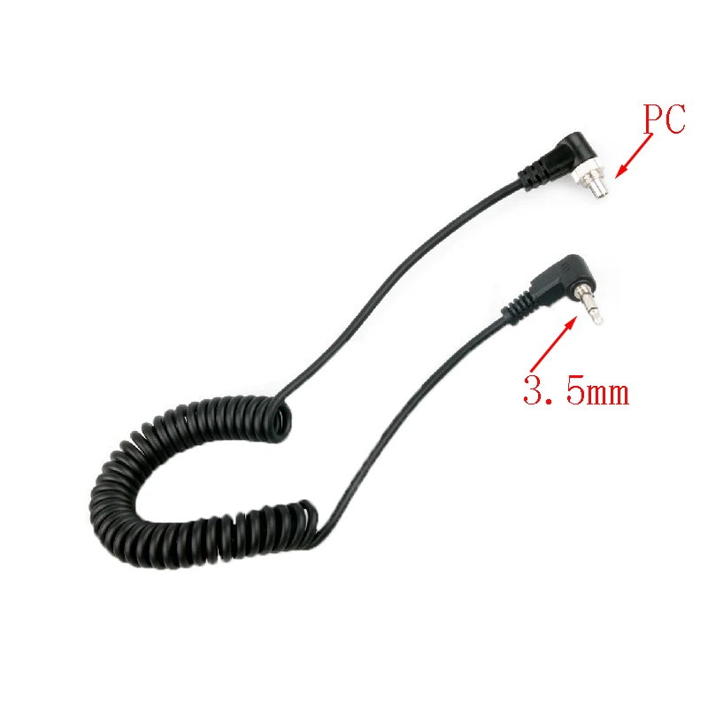 PC-2.5mm PC-3.5mm PC-PC head turn flash PC synchronous line PC line lead flash line - Цвет: PC-3.5mm