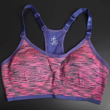 Women Top Sports Bra Blue/Green/Red/Purple/Gray Yoga Fitness Wireless Running Vests with Padded Push Up Workout A B C D cup Bras