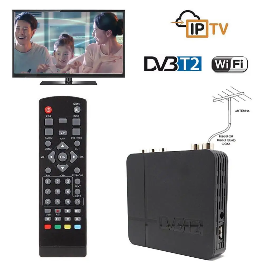  Mini HD DVB-T2 K2 WiFi Terrestrial Receiver Digital TV Box with Remote Control